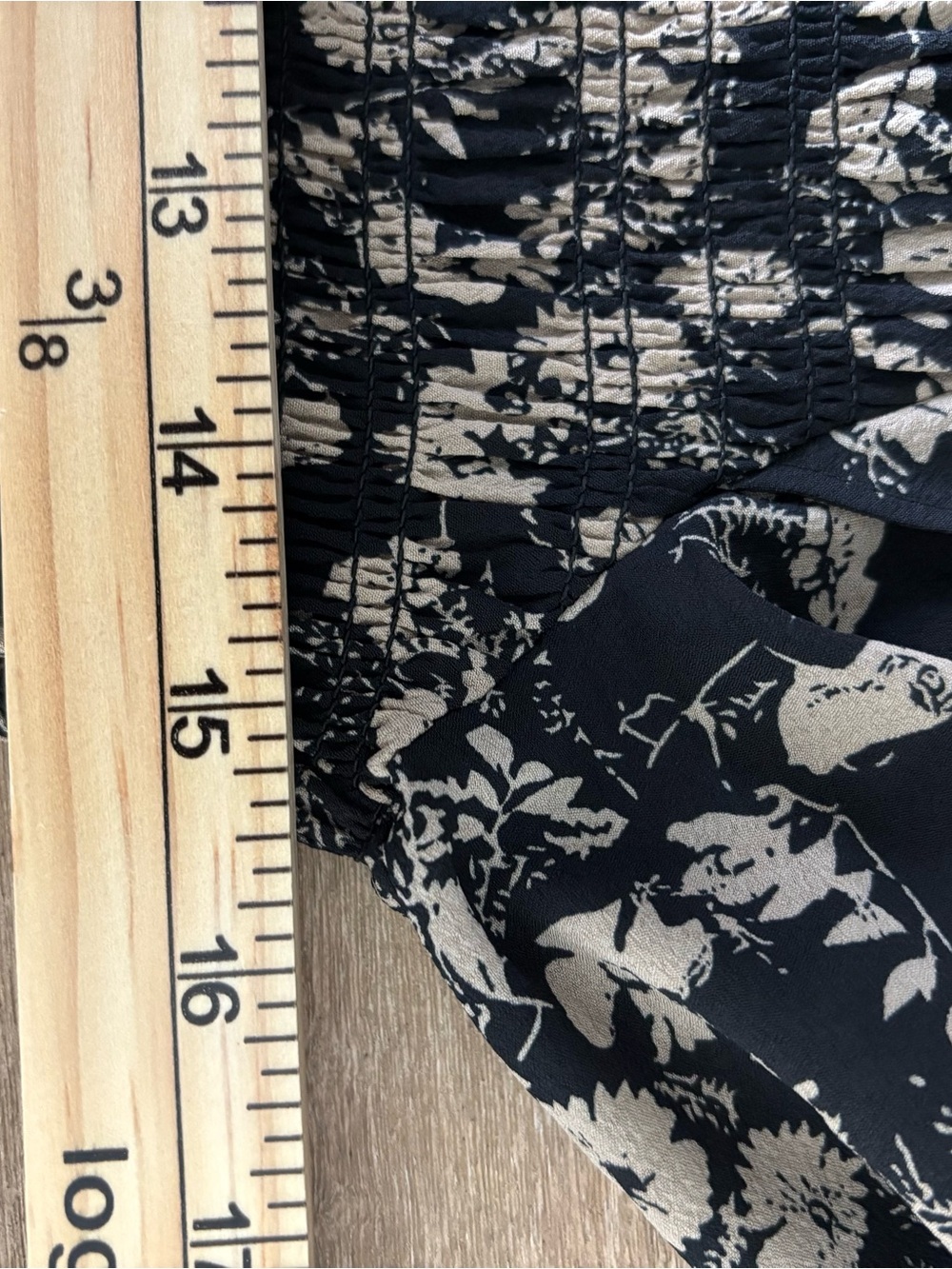 Sugarlips Black Floral Smocked V-Neck Mini Dress Size M - Picture 7 of 7